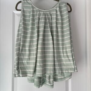 easel Mint & White Striped Sleeveless Swing Top